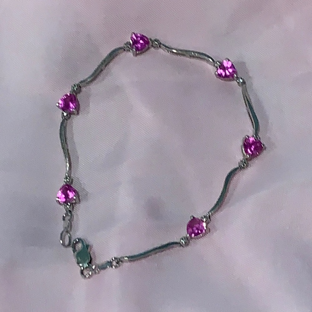 STERLING & GEM STYLE NEW ACCENT BRACELET TW=4.6g - Picture 1 of 7